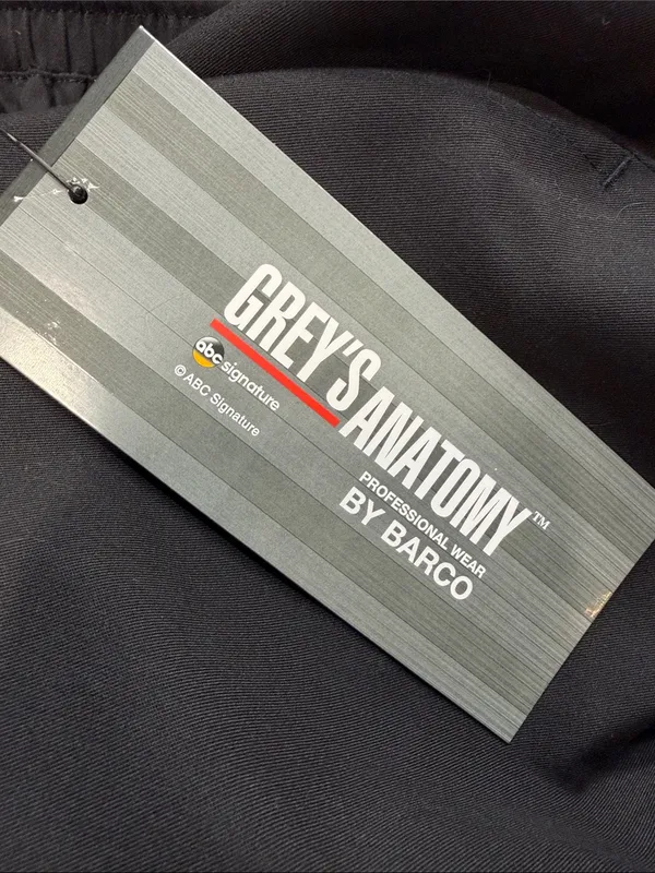 Grey's Anatomy NWT Black 5 Pocket Elastic Contrast Drawcord Scrub Pants Large - Image 10