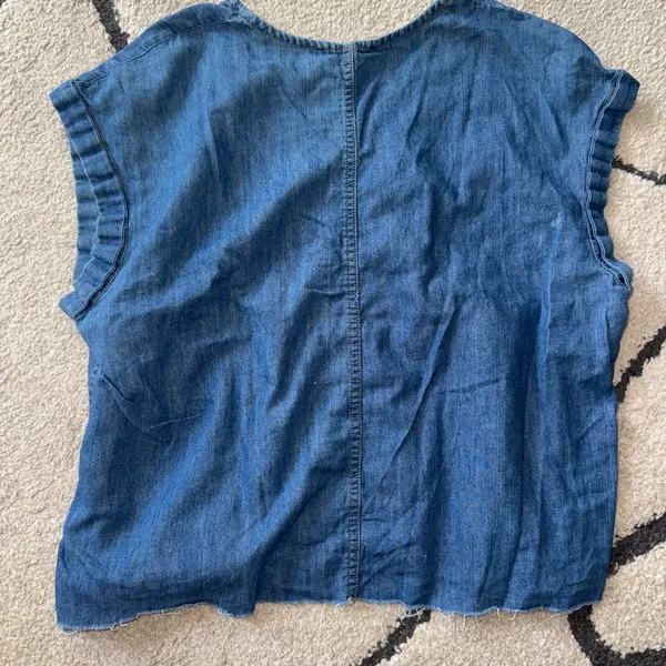 Denim Blue Women's Top Size L - Image 3