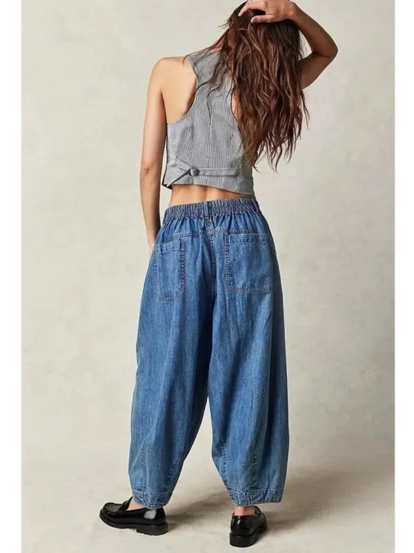 We The Free Medium We The Free Ridley Pull On Cropped Baggy Barrel Jeans S - Image 4