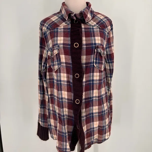 BKE Buckle Plaid Button Up Shirt Size Large - Image 2