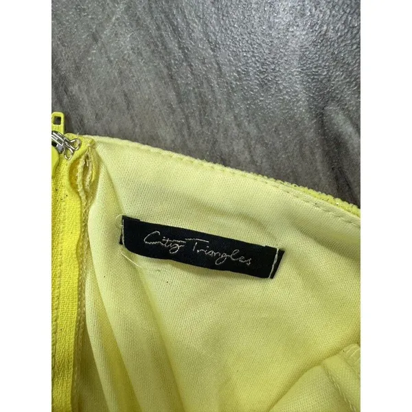 City Triangles Juniors Yellow Spaghetti Strap Formal Body Con Dress 1 - Image 12