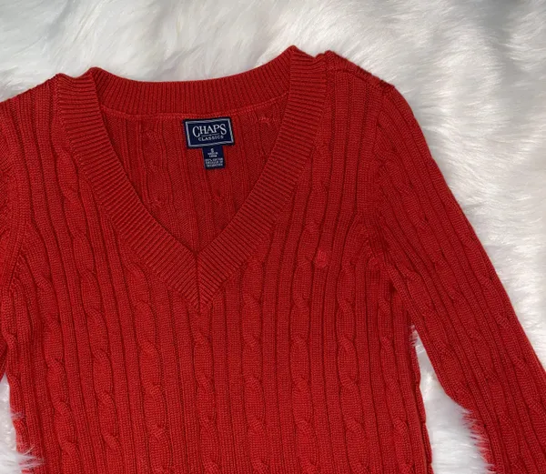 CHAPS Vintage Orange Sweater - Image 3