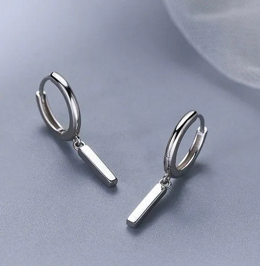 925 Silver Plated Unisex Hip Hop Dangle Drop Earrings for Men Women - Image 3