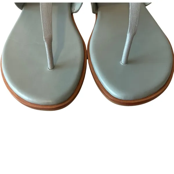 Tory Burch Mini Everly Geometric‎ Blue Grey Sandals Double T 7 - Image 2