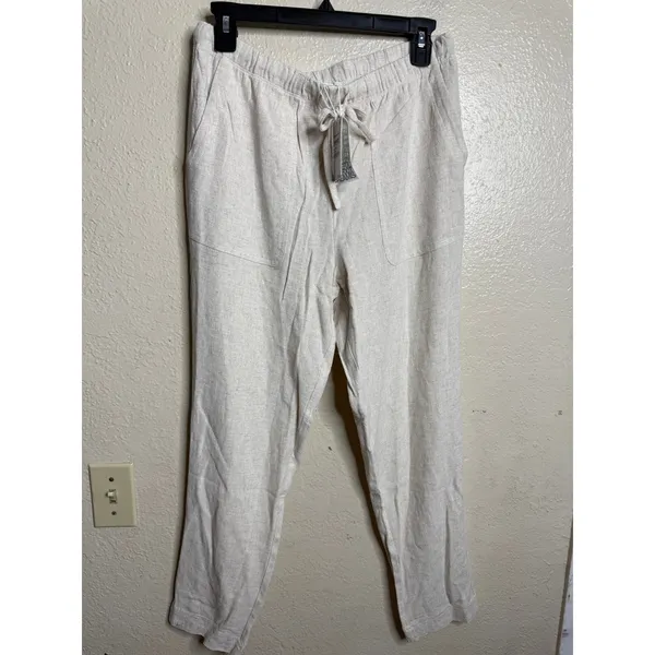 Barefoot Dreams Linen Blend Blouse & Pants Set size S NWT He Bisque - Image 11