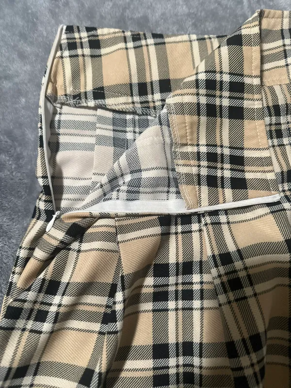 SheIn Plaid Pleated High Rise Mini Skirt - Image 5