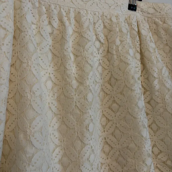 Pins And needles Size‎ 12 Lace Cream Mini Skirt Zipper Back Liner Feminine Girly - Image 2