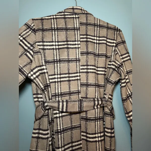 SOLITAIRE Plaid‎ Women's Jacket with Belt - Image 8
