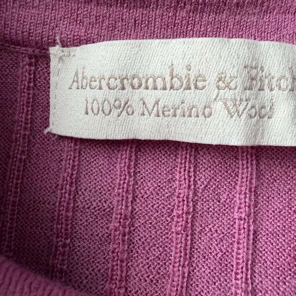 Abercrombie & Fitch Merino Wool Ribbed Button-Up light weight sweater - Image 2