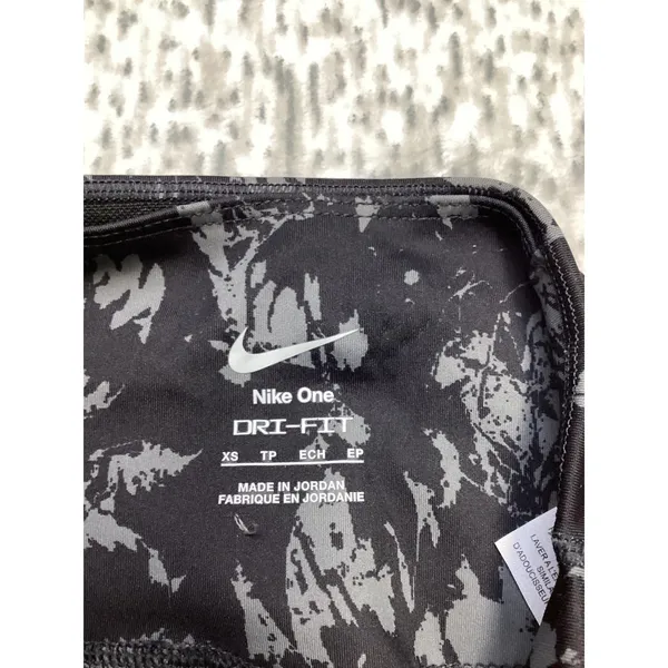 Nike One Dri-FIT Leggings Womens XS Black Grey Abstract Camo High‎ Waist NWOT - Image 2