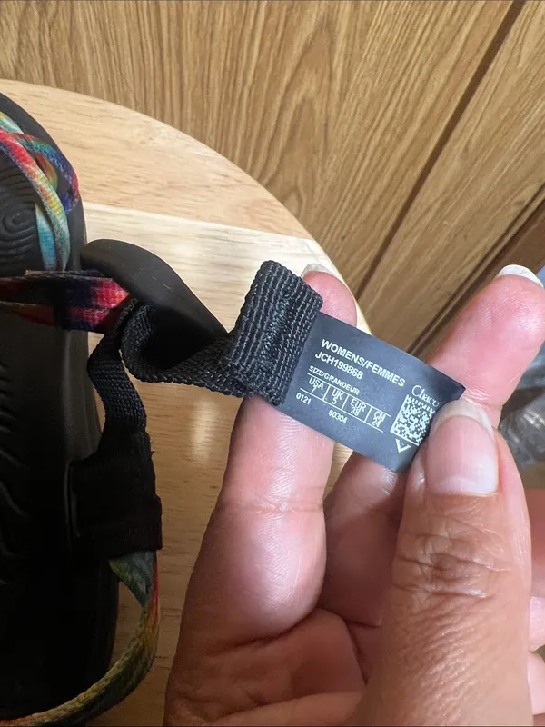 Chacos Women's Black Sandals with Rainbow Tie-Dye Straps - Image 5