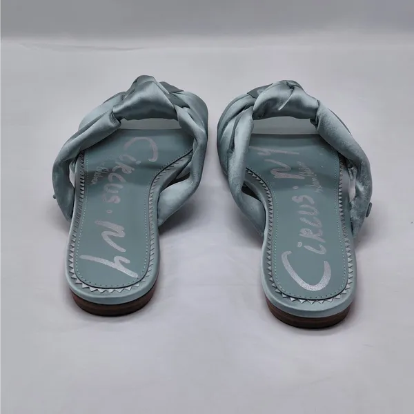 Sam Edelman Circus NY Womens Sandals 7.5 Blue Satin Bow Slides Feminine Coquette - Image 4