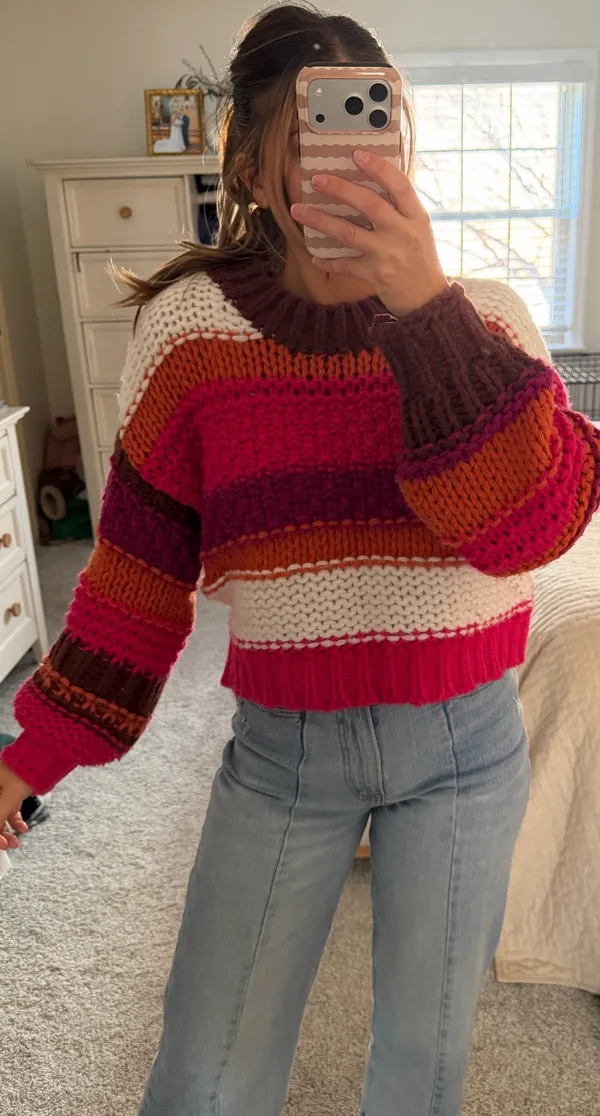 Altar'd State Striped chunky knit sweater - Image 3