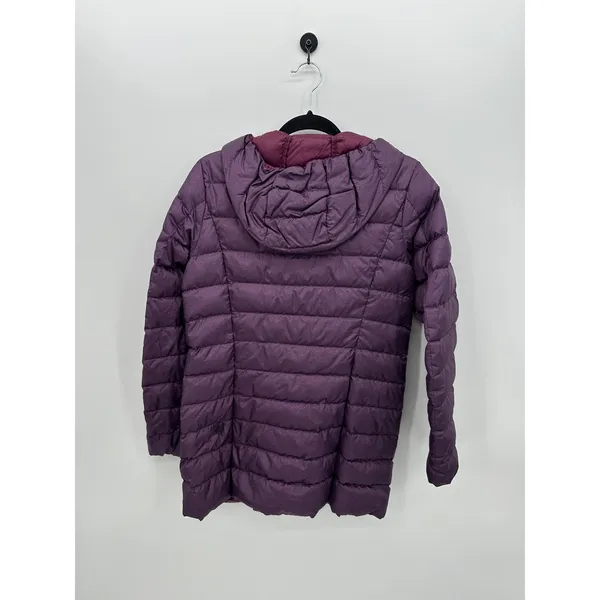 Eddie Bauer Womens Medium Purple‎ Hooded Down Puffer Jacket L18FN552 Heathered - Image 2