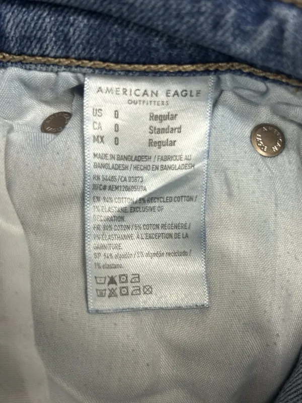 American Eagle Jeans Womens O (26x30) Cargo Super High Rise Baggy Straight Blue - Image 4