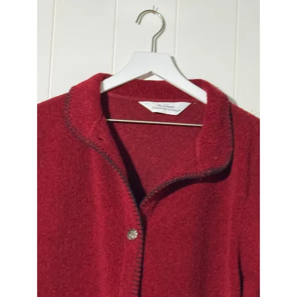 Vermont Country Store · Large/XL (Est) · Button Front Fleece Jacket · Red - Image 3