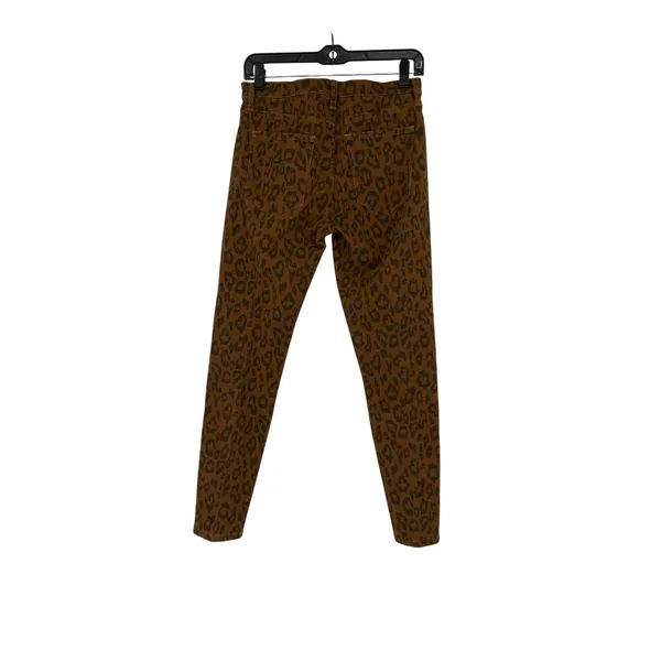 Banana Republic Premium Denim Brown‎ Leopard Print Straight Leg Pants Size 27 - Image 2
