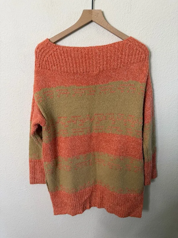 Anthropologie‎ Pilcro Rugby Tunic Sweater Orange Womens Size S - Image 6