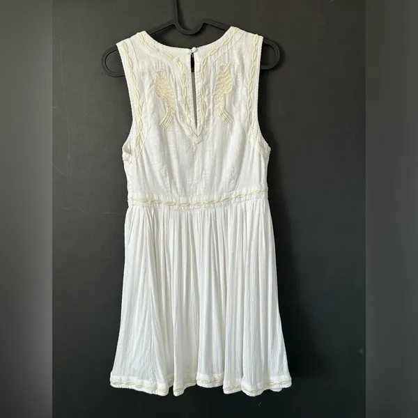 Free People Delightful Birds of Feather Dress in white Sz 4 - Image 11