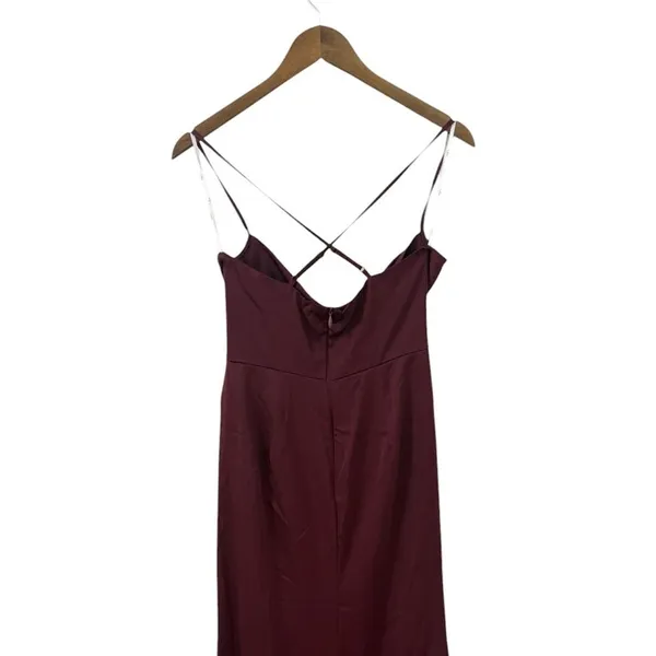 Lulus Moments of Beauty Plum Purple Satin Cowl Neck Tulip Maxi Dress size S NWT - Image 7
