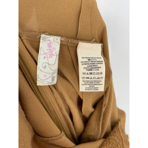 Free People Eileen Jumpsuit Wide Leg Lace Trim‎ Tan Size 0 Boho Coastal Neutral - Image 5