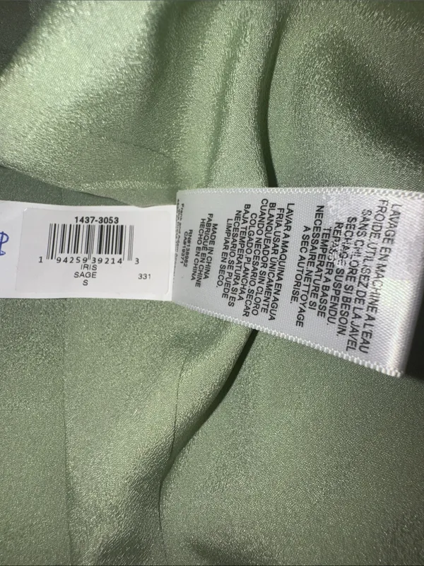 NWOT Dress the Population Iris Sage green Dress slit gown sz S - Image 6