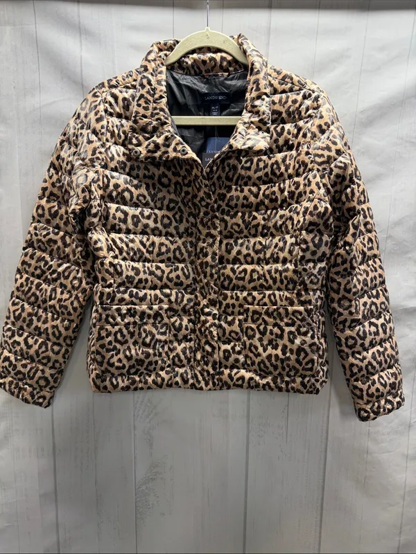 Lands' End NWT Leopard Print Down Filed Lightweight Packable Puffer Jacket - Image 2