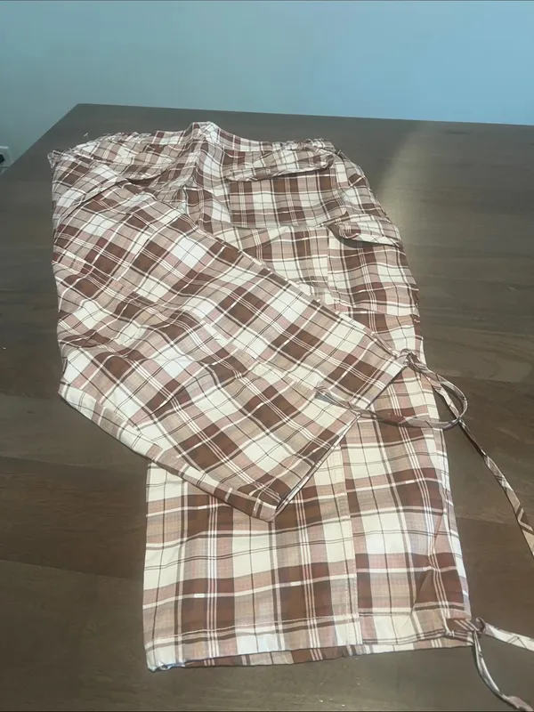 Anthropologie Brown & Cream Plaid Capris - Image 7