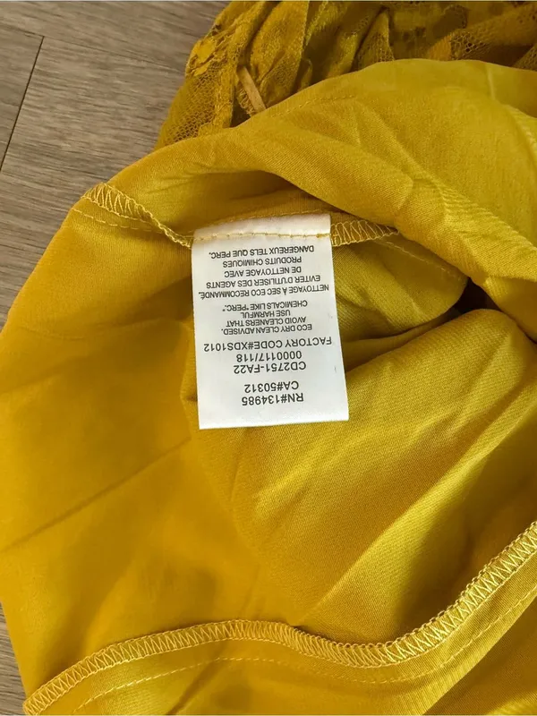 NWT For Love & Lemons Tiana Mini Dress in Mustard Yellow, Size XS - Image 6
