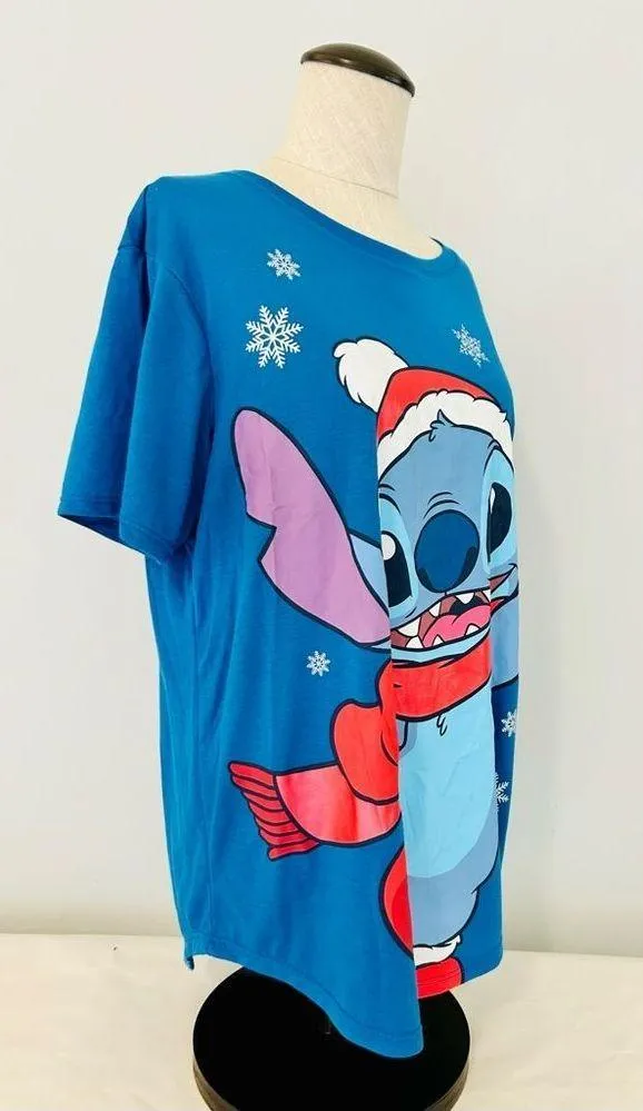 NEW Disney Stitch Blue Christmas T-shirt size 3XL - Image 6