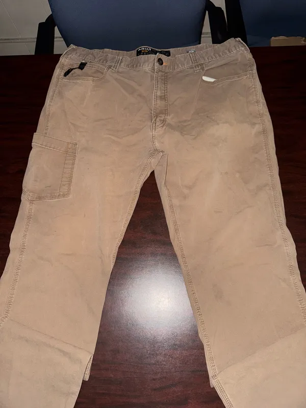Ariat Rebar M4 Mens Relaxed Straight Pants in Field Khaki Size 40/34 - Image 2