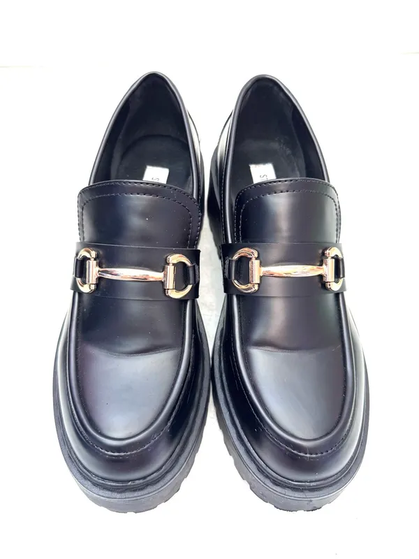 Steve Madden Alley Black Horse-bit Platform Loafers Size 10 - Image 2