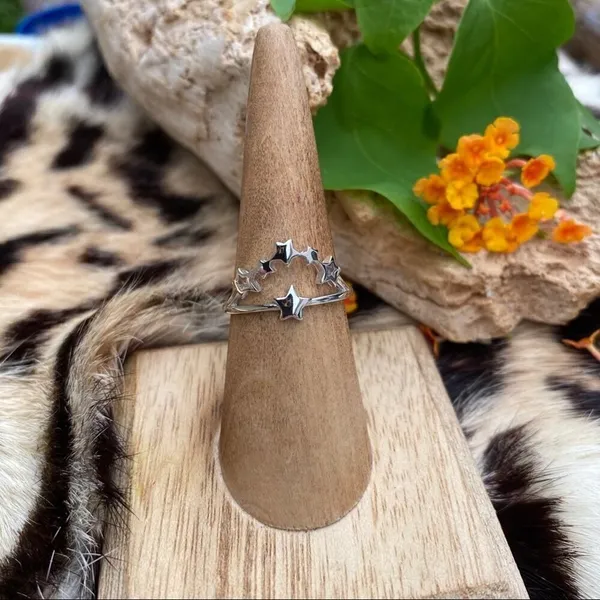 Multi Star Cluster Sterling Silver Ring Size 6 Silver - Image 2