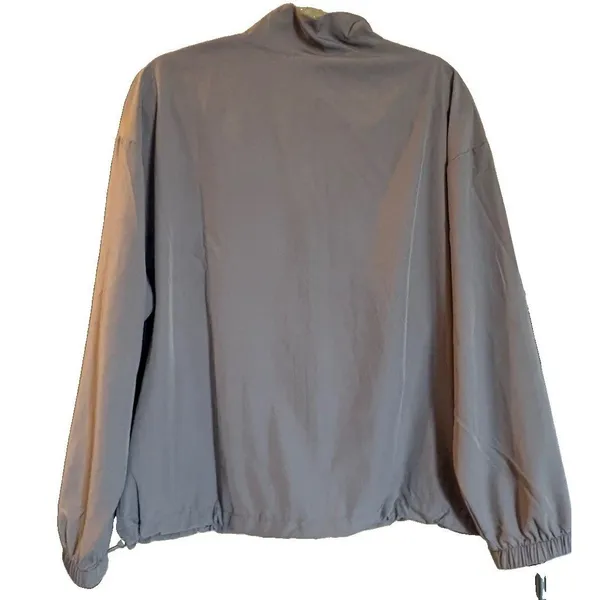 House of Mae Taupe Ruffle Zip Jacket Women’s Large Stretch Lightweight - Image 5