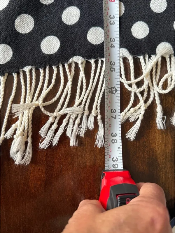 Black and White Polka Dot Shawl with Fringe - Image 8