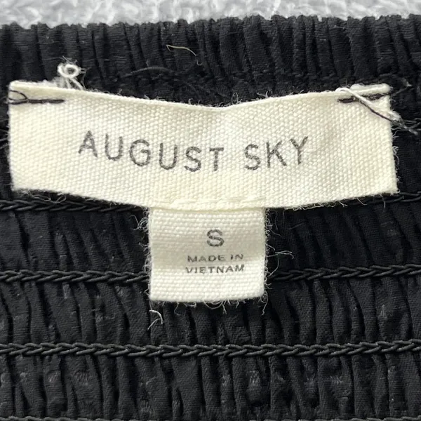 August Sky Smocked Maxi Dress S Black Long Sleeve Square Neck Cottagecore‎ Boho - Image 5