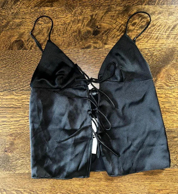 Zara Viral Satin Effect Top With Bow - Image 4