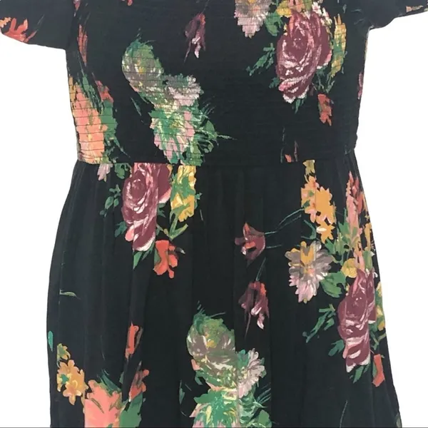 Band of Gypsies Floral Smocked Mini Dress S Western Romance Festival Boho - Image 8