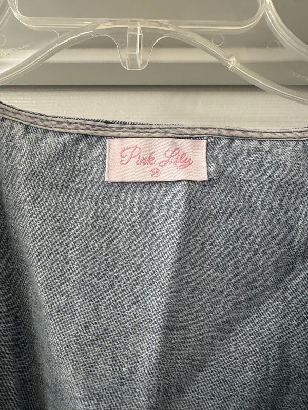 Pink Lily denim smocked romper  - Image 3