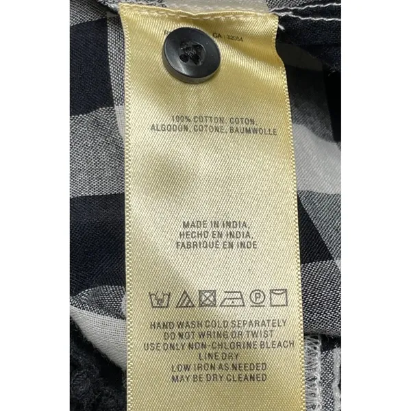 Anthropologie Holding Horses Nellie Blouse‎ XS Black White Gingham Top Boho Chic - Image 9