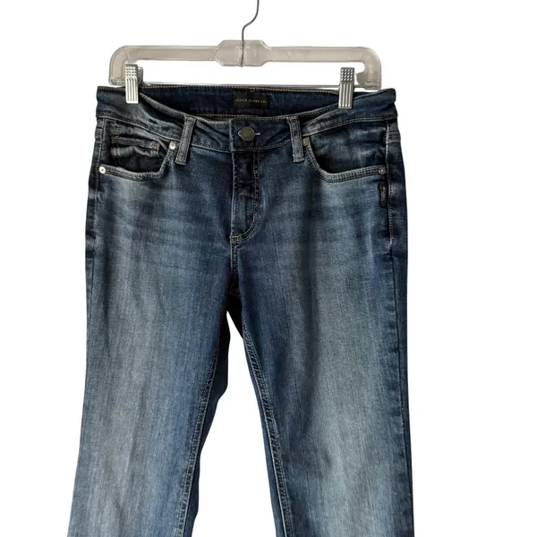 Silver Jeans Co Womens Straight Leg Blue Wash Denim Jeans Size 26 Cropped - Image 3
