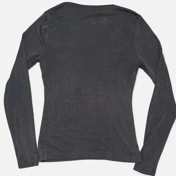 Abercrombie & Fitch Grey Long Sleeve Ribbed Shirt; Size Small - Image 5