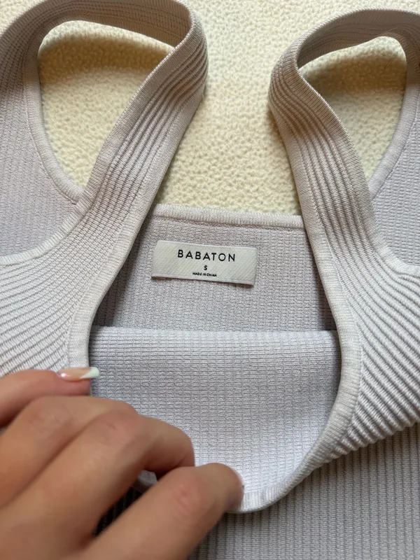 Babaton Aritzia Knit Tank Sculpt Cropped Square Neck - Image 2