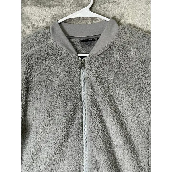 Marmot High Pile Sherpa Fleece Bomber Jacket Full Zip Teddy Cozy Heather Gray L - Image 2