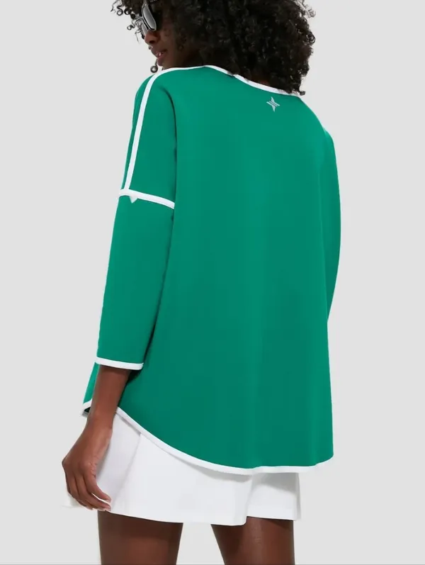{XS/S} Tuckernuck Tnuck Sport Green And White Terry Farah Pullover Top - Image 2