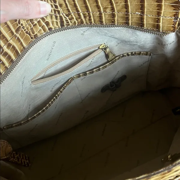 Brahmin Croc-Embossed Tan Tote Bag - Image 6