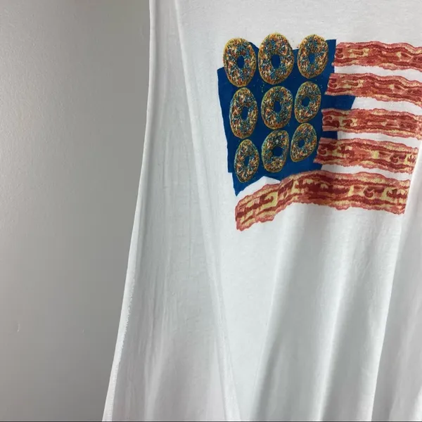 New Kid Dangerous Donut + Bacon American flag Graphic Muscle Tank Size Large - Image 5