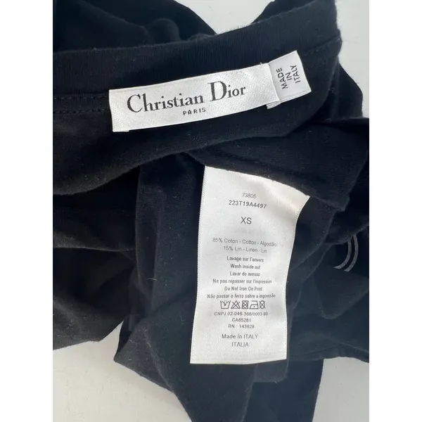 Dior Vibe Linen Blend Tee‎ Shirt in Black Size XS - Image 9