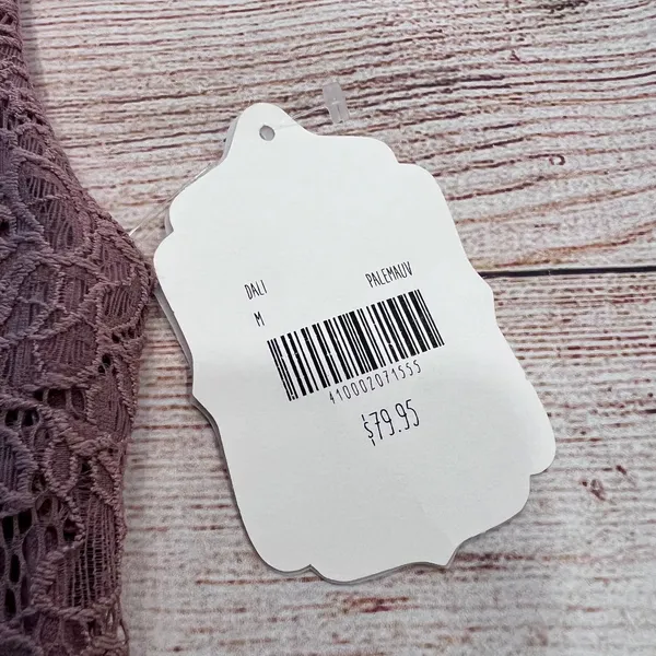 Altar'd State Dali Lace Fit and Flare Dress Pale Mauve V-Neck Keyhole Back NWT M - Image 4