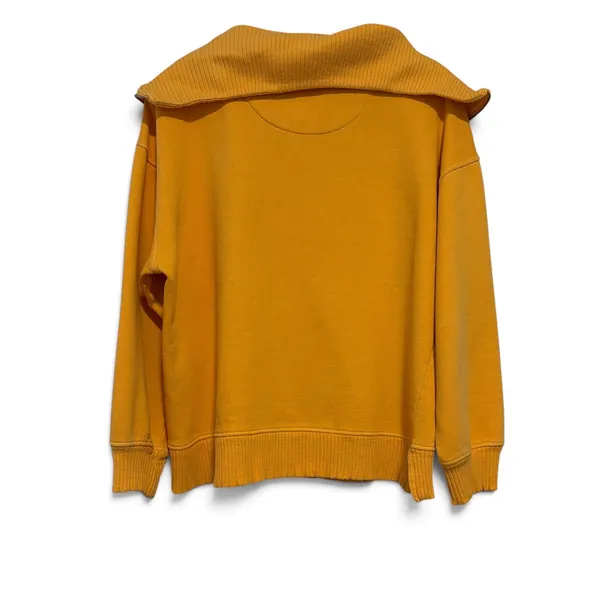 C&C California Womens Sunwashed Quarter Zip Sweatshirt Orange Large Relaxed Fit - Image 2